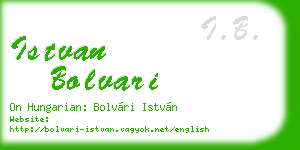 istvan bolvari business card