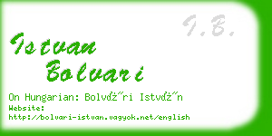 istvan bolvari business card